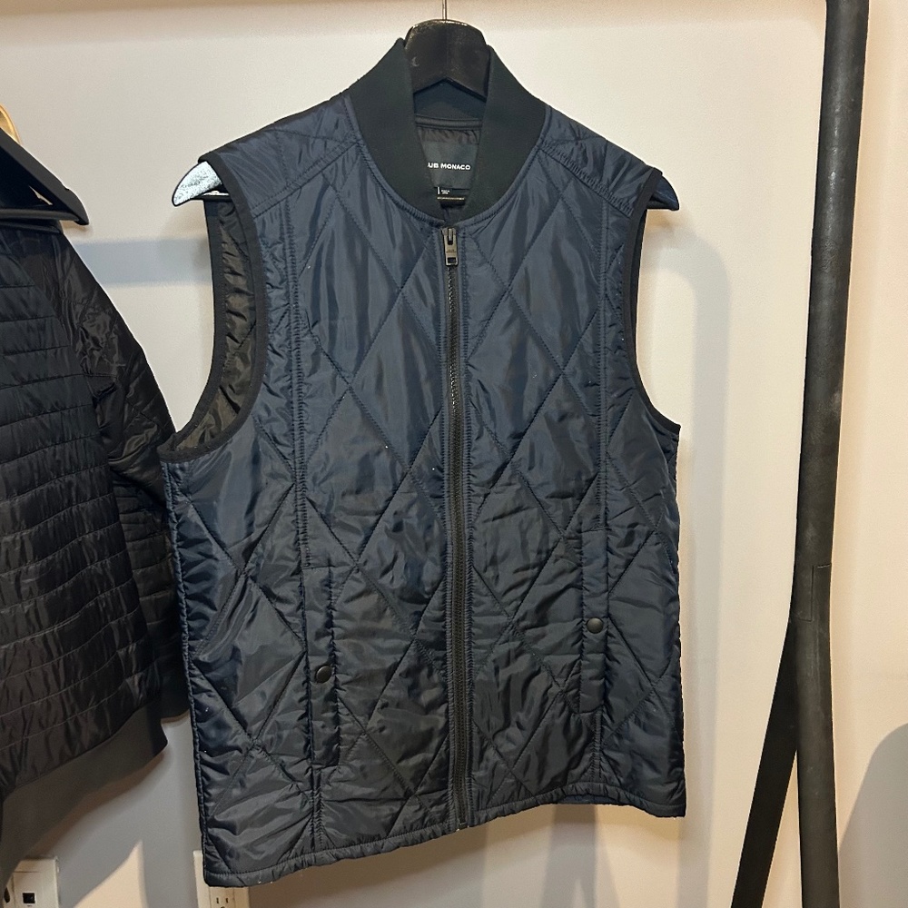 Club Monaco Navy Quilted Vest